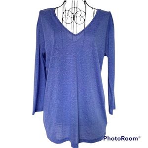 Urban Outfitters Periwinkle Double V Neck Top 3/4 Sleeves Size M